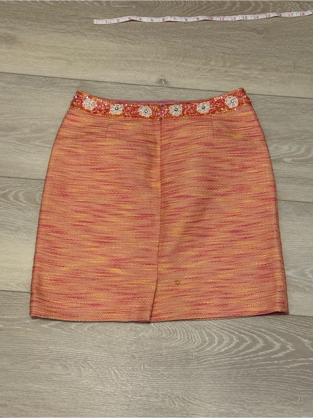 Teri Jon Pink and Orange Tweed A-Line Mini Skirt - Picture 4 of 7